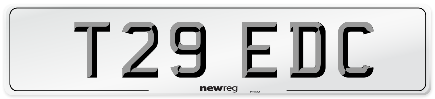 T29 EDC Number Plate from New Reg